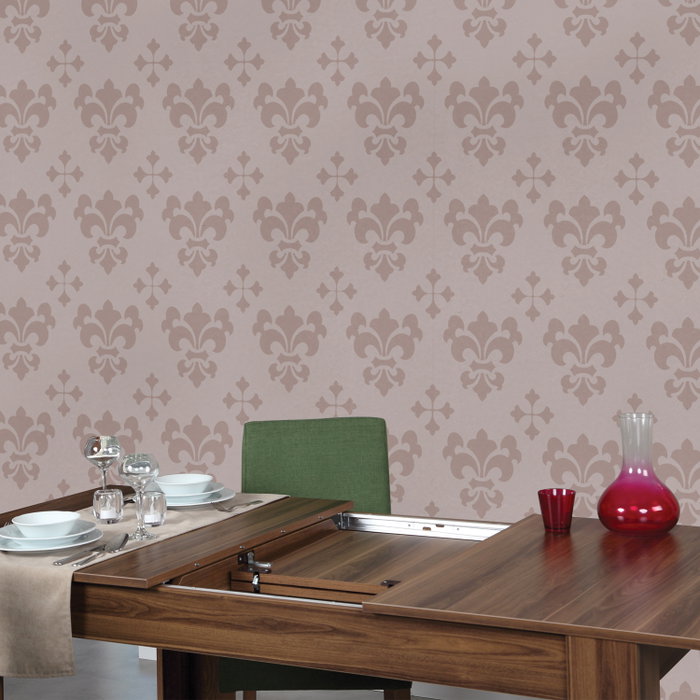 Hanah Home Oblo Mesa de comedor extensible Nogal